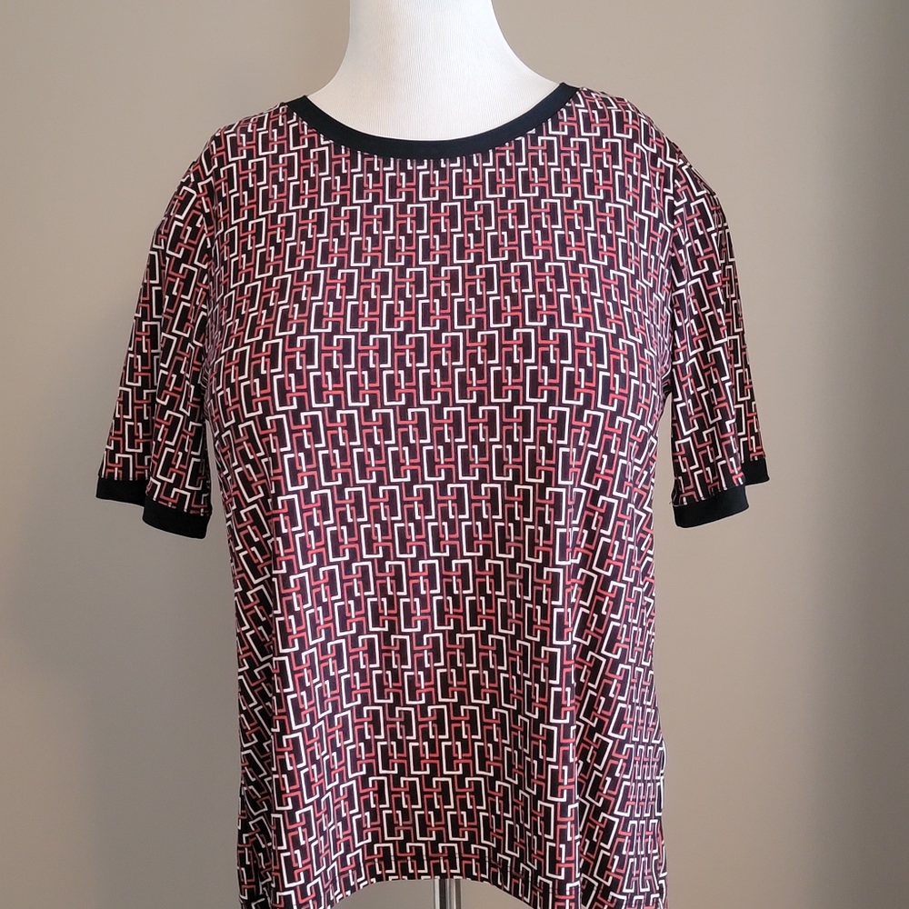 Anne Klein Geometric Pattern Blouse - Size Large - image 1